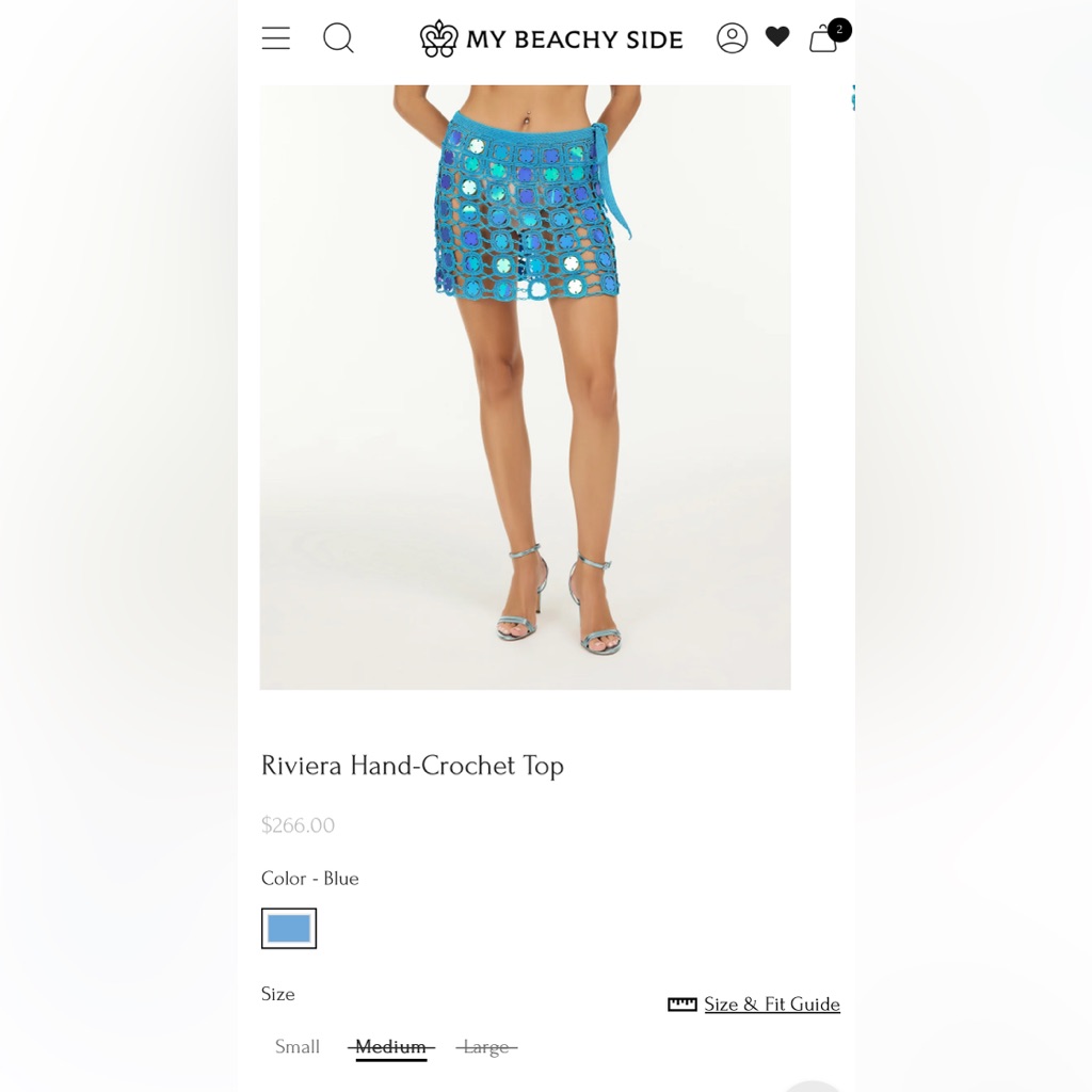 Blue Crochet Swim Coverup